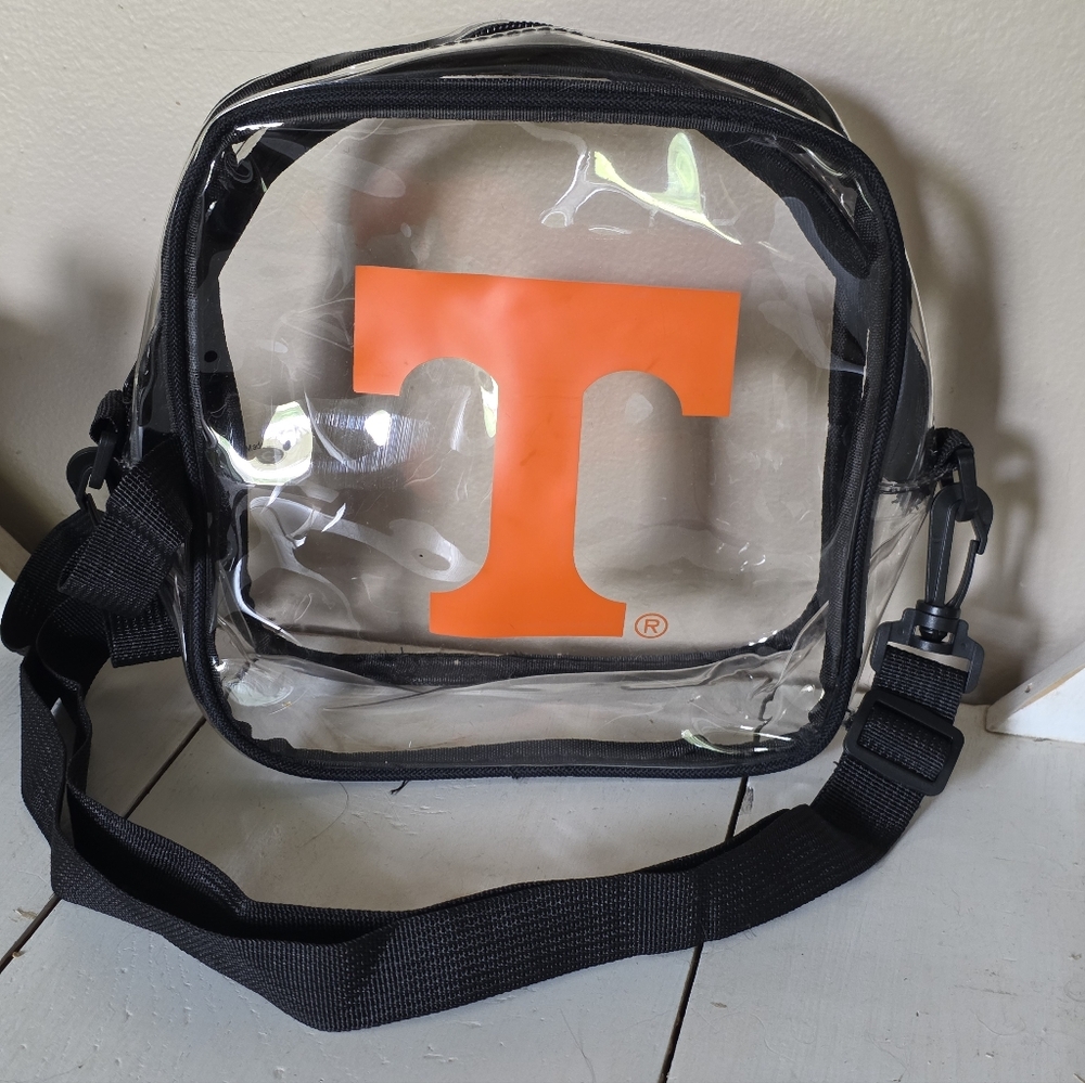 Clear Crossbody Stadium Bag with Orange Power "T" Logo